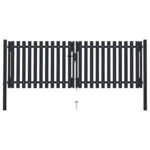 Double Door Fence Gate Steel 300x125 cm Anthracite