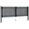 Double Door Fence Gate Steel 300x125 cm Anthracite