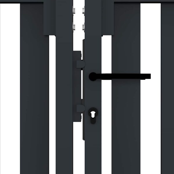 Double Door Fence Gate Steel 300x125 cm Anthracite