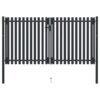 Double Door Fence Gate Steel 300x175 cm Anthracite