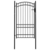 Fence Gate with Arched Top Steel 100x175 cm Black