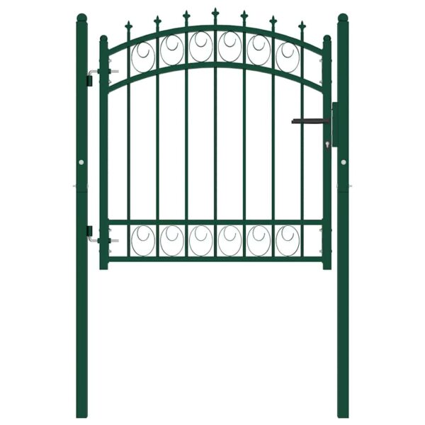 8719883885971_g_en_hd_1.jpg Fence Gate with Spikes Steel 100x100 cm Green