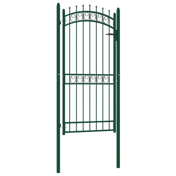 8719883886015_a_en_hd_1.jpg Fence Gate with Spikes Steel 100x200 cm Green