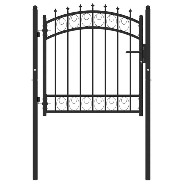 8719883886022_g_en_hd_1.jpg Fence Gate with Spikes Steel 100x100 cm Black