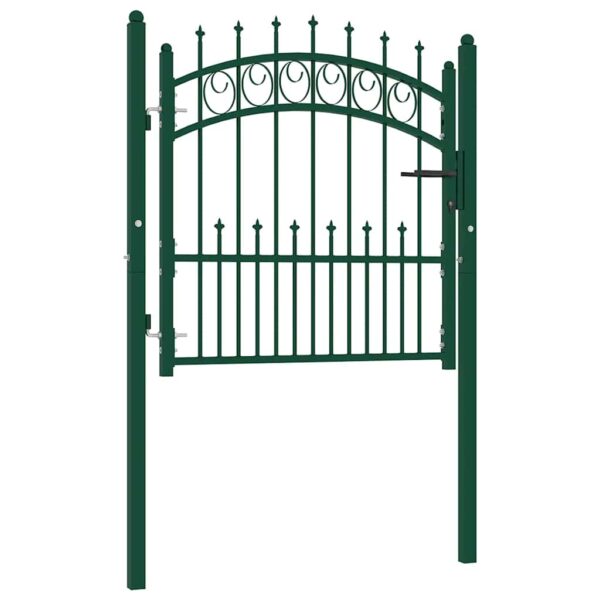 8719883886077_a_en_hd_1.jpg Fence Gate with Spikes Steel 100x100 cm Green