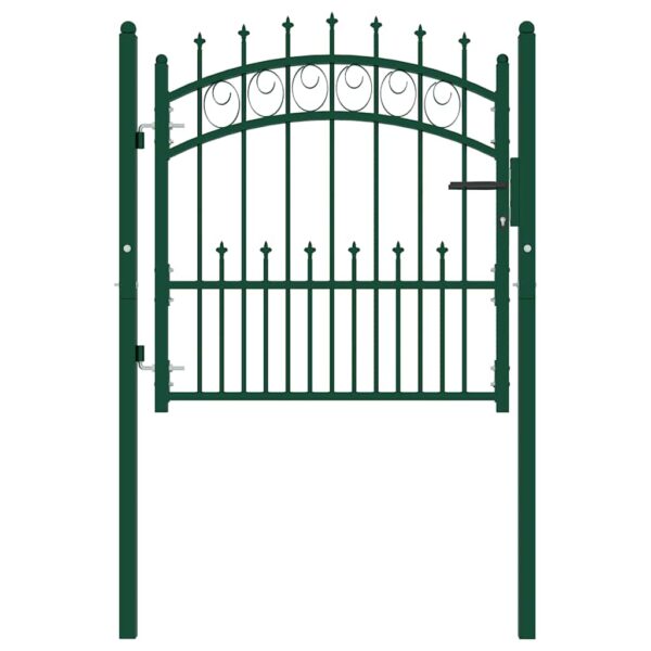 8719883886077_g_en_hd_1.jpg Fence Gate with Spikes Steel 100x100 cm Green