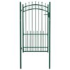 Fence Gate with Spikes Steel 100x175 cm Green
