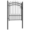 8719883886138_a_en_hd_1.jpg Fence Gate with Spikes Steel 100x125 cm Black