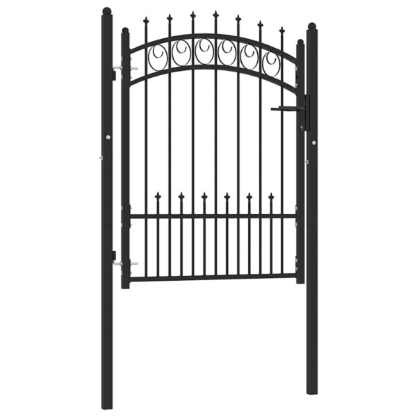 8719883886138_a_en_hd_1.jpg Fence Gate with Spikes Steel 100x125 cm Black