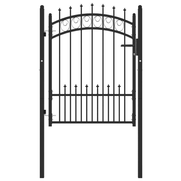 8719883886138_g_en_hd_1.jpg Fence Gate with Spikes Steel 100x125 cm Black
