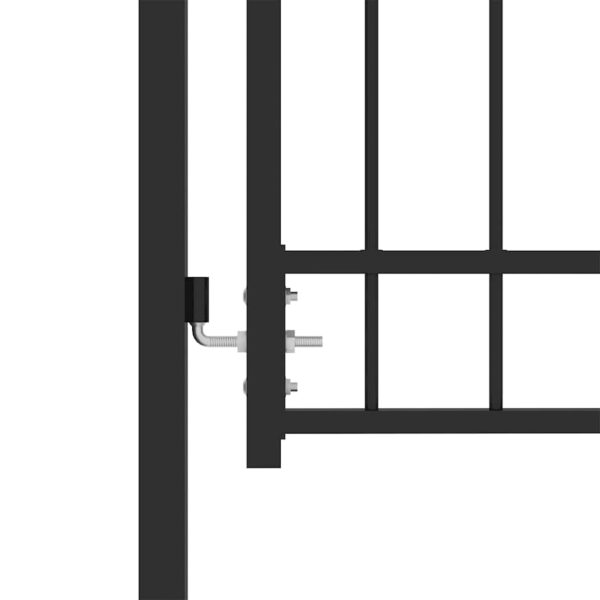 8719883886138_g_en_hd_2.jpg Fence Gate with Spikes Steel 100x125 cm Black