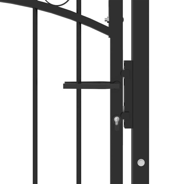 8719883886138_g_en_hd_3.jpg Fence Gate with Spikes Steel 100x125 cm Black