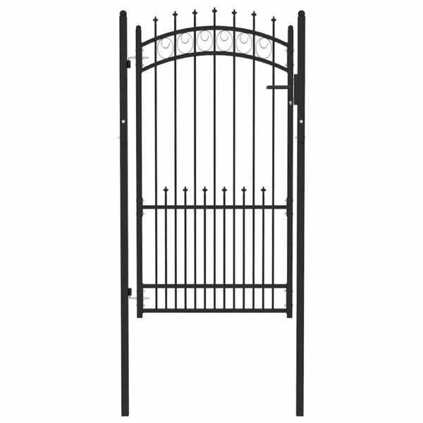 8719883886152_g_en_hd_1.jpg Fence Gate with Spikes Steel 100x175 cm Black