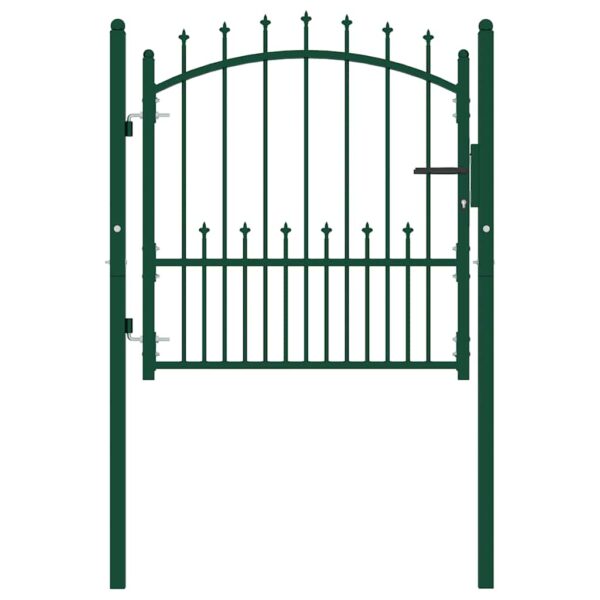 8719883886176_g_en_hd_1.jpg Fence Gate with Spikes Steel 100x100 cm Green
