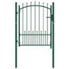 Fence Gate with Spikes Steel 100x125 cm Green