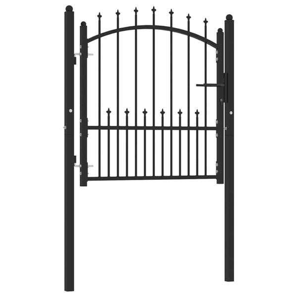 8719883886220_a_en_hd_1.jpg Fence Gate with Spikes Steel 100x100 cm Black