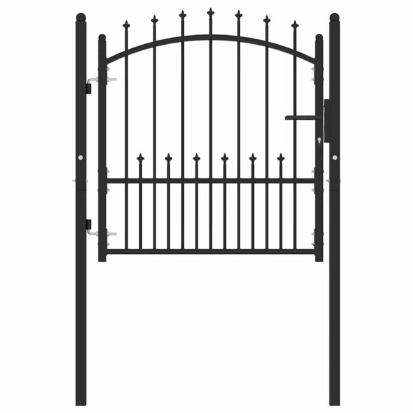 8719883886220_g_en_hd_1.jpg Fence Gate with Spikes Steel 100x100 cm Black