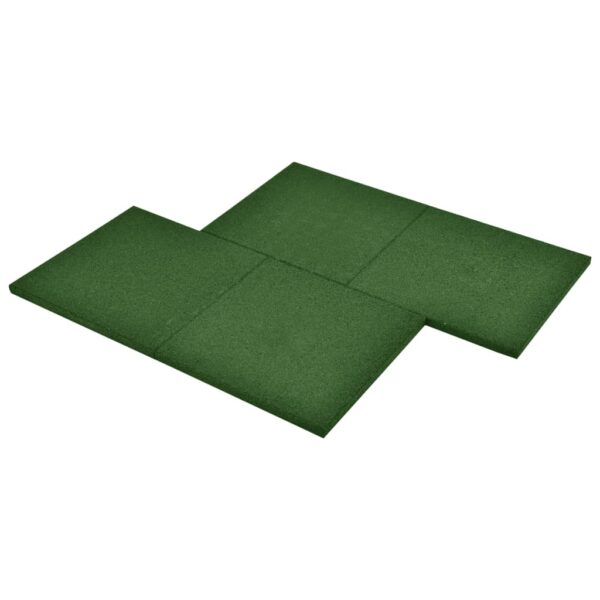 Fall Protection Tiles 24 pcs Rubber 50x50x3 cm Green