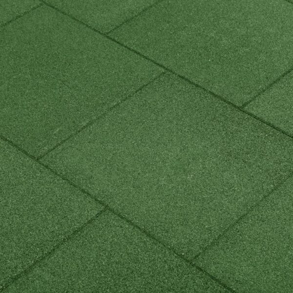 Fall Protection Tiles 24 pcs Rubber 50x50x3 cm Green