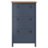 Shoe Cabinet Hill Grey 72x35x124 cm Solid Pine Wood