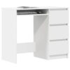 Desk White 90x45x76 cm Engineered Wood