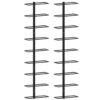 Wall-mounted Wine Racks for 18 Bottles 2 pcs Black Iron