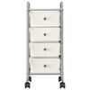 4-Drawer Mobile Storage Trolley White Plastic