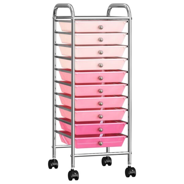 8720286011751_a_en_hd_1.jpg 10-Drawer Mobile Storage Trolley Ombre Pink Plastic
