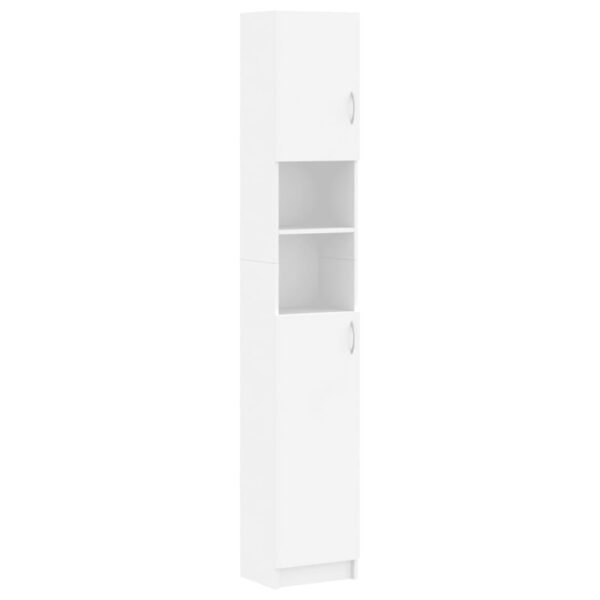 Bathroom Cabinet White 32x25.5x190 cm Engineered Wood