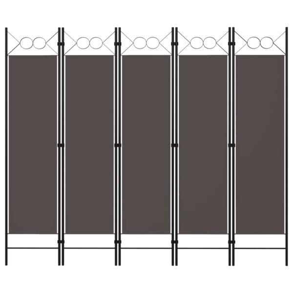 5-Panel Room Divider Anthracite 200x180 cm