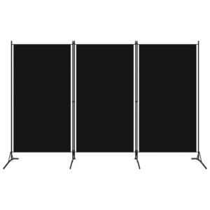 3-Panel Room Divider Black 260x180 cm