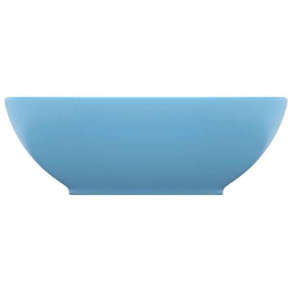 Luxury Basin Oval-shaped Matt Light Blue 40x33 cm Ceramic