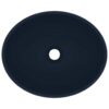Luxury Basin Oval-shaped Matt Dark Blue 40x33 cm Ceramic