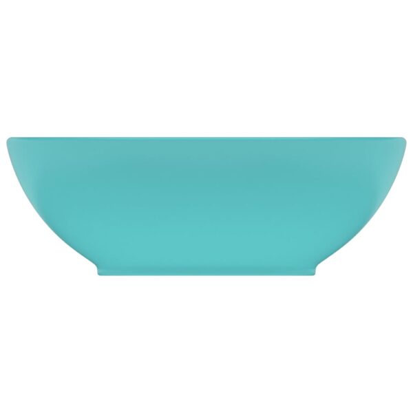 Luxury Basin Oval-shaped Matt Light Green 40x33 cm Ceramic