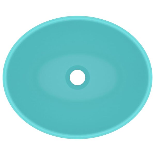 Luxury Basin Oval-shaped Matt Light Green 40x33 cm Ceramic