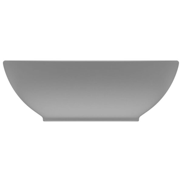 Luxury Basin Oval-shaped Matt Light Grey 40x33 cm Ceramic