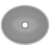 Luxury Basin Oval-shaped Matt Light Grey 40x33 cm Ceramic