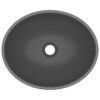 Luxury Basin Oval-shaped Matt Dark Grey 40x33 cm Ceramic