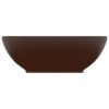 Luxury Basin Oval-shaped Matt Dark Brown 40x33 cm Ceramic