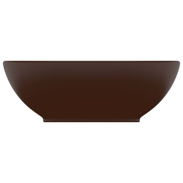 Luxury Basin Oval-shaped Matt Dark Brown 40x33 cm Ceramic