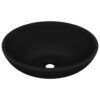 Luxury Basin Oval-shaped Matt Black 40x33 cm Ceramic