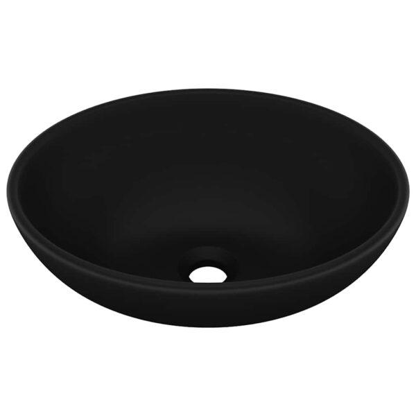 Luxury Basin Oval-shaped Matt Black 40x33 cm Ceramic