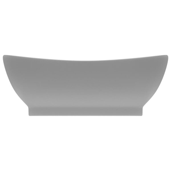 Luxury Basin Overflow Oval Matt Light Grey 58.5x39 cm Ceramic