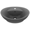 Luxury Basin Overflow Oval Matt Dark Grey 58.5x39 cm Ceramic