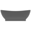 Luxury Basin Overflow Oval Matt Dark Grey 58.5x39 cm Ceramic