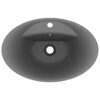 Luxury Basin Overflow Oval Matt Dark Grey 58.5x39 cm Ceramic