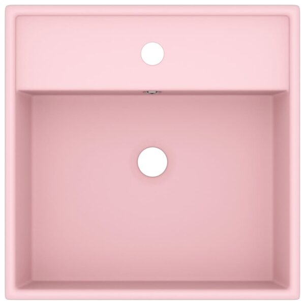 Luxury Basin Overflow Square Matt Pink 41x41 cm Ceramic