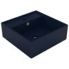 Luxury Basin Overflow Square Matt Dark Blue 41x41 cm Ceramic