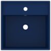 Luxury Basin Overflow Square Matt Dark Blue 41x41 cm Ceramic