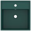 Luxury Basin Overflow Square Matt Dark Green 41x41 cm Ceramic